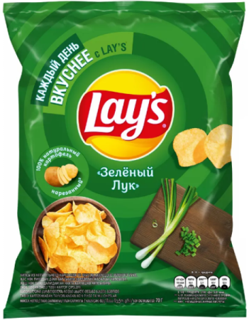 Лейз чипсы Молодой Зеленый Лук 70 г (25)